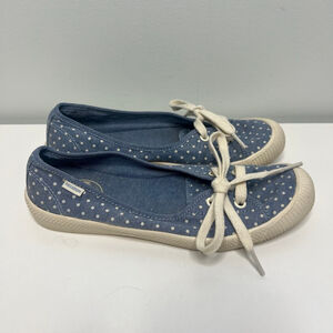 Palladium Blue White Polka Dot Flats Size 7